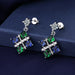 Women Fashion Cute Tiny Clear Crystal CZ Stud Earrings Sterling Silver Jewelry