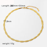 Gold Chain Necklace Bracelets Set Women's Stainless Steel Jewelry