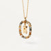 Initial Letter Pendant Necklace Colored Zircon Letter Women's Fine Jewelry