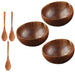 12-15cm Natural Coconut Bowl Set Wooden Bowl Spoon Kitchen Set