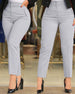 Women's High Waist Cropped Pants Elegant Work Female Trousers
