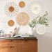 Set of 10/7 Hanging Woven Plate Wall Decoration Boho Straw Rattan Round Basket Decoration