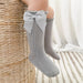 Baby Girls Boys High Knee Bow Long Socks Soft Cotton Mesh Breathable Socks
