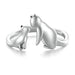 Sterling Silver Creative Pet Opening Ring Women Lovely Animal Rings Jewelry