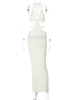 White Knitting Backless Summer Dress Women Bodycon Maxi Long Sexy Vestido