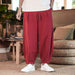 Loose Men's Cotton Linen Harem Pants Breathable Solid Color Linen Trousers