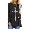 Large Size Faith Print Sweatshirt Hoodies for Comfort and Inspiration