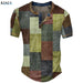 Men's Waffle Henley Oversize T-shirts Graphic Plaid Color Block Apparel