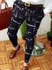 Men's Business Casual Trousers Geometric Pattern Print Straight Long Pants