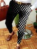 Men's Business Casual Trousers Geometric Pattern Print Straight Long Pants