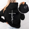 Large Size Faith Print Sweatshirt Hoodies for Comfort and Inspiration