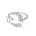 Vintage Zircon Adjustable Rings Women's Stainless Steel Jewelry