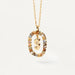 Initial Letter Pendant Necklace Colored Zircon Letter Women's Fine Jewelry
