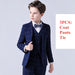 Boys 3 Pieces Suit Set Plaid Wedding Party Suit Kids Formal Tuxedo