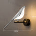 Nordic LED Golden Bird Wall Lamp Parlor Bar Hanging Light Novelty Rotatable Wall Lamp