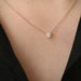 Sterling Silver 14k Gold Plated Necklace Versatile Single Sparkling Zircon Pendant Jewelry