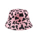 Cow Print Bucket Hat Reversible Foldable Women's Fashion Sun Caps