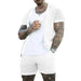 Men's T-Shirt Pants Suit Casual Breathable Solid Color Short Sleeve Beach T-Shirt Shorts Set