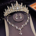 Gorgeous Crystal Tiaras Bridal Jewelry Sets Women's Crown Necklace Earrings Jewelry