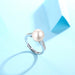 Natural Freshwater Pearl Resizable Ring Women Sterling Silver Jewelry