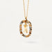 Initial Letter Pendant Necklace Colored Zircon Letter Women's Fine Jewelry