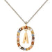 Initial Letter Pendant Necklace Colored Zircon Letter Women's Fine Jewelry