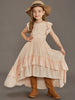 Girl's Lace Cotton Long Dresses Kid's Flower Wedding Princess Party Vestidos