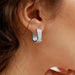 Fashion Paved CZ Hoop Earrings Women Versatile Fashion Earrings Jewelry