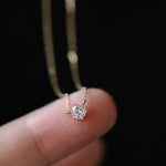 Sterling Silver 14k Gold Plated Necklace Versatile Single Sparkling Zircon Pendant Jewelry