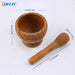 Household Pressing Garlic Ginger Spices Mashing Pot Manual Mashing Stone Wood Mortar