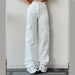 Vintage Straight Baggy Trousers Casual Waist Pocket Women's Denim Cargo Pants