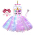 Girls Shiny Unicorn Angel Dress Kids Glowing Party Princess Dresses