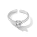 Vintage Zircon Adjustable Rings Women's Stainless Steel Jewelry