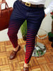 Men's Business Casual Trousers Geometric Pattern Print Straight Long Pants