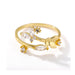 Vintage Zircon Adjustable Rings Women's Stainless Steel Jewelry