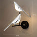 Nordic LED Golden Bird Wall Lamp Parlor Bar Hanging Light Novelty Rotatable Wall Lamp