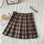 Korean Style Plaid Pleated Skirt High Waist Thin A-line Short Skirts