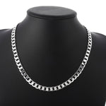 18K Gold Necklaces Sterling Silver Classic Sideways Chain Men Woman Fine Jewelry