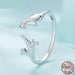 Sterling Silver Creative Pet Opening Ring Women Lovely Animal Rings Jewelry