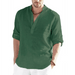 Men's Linen Long Sleeve Shirts Breathable Solid Color Casual Cotton Linen Shirt