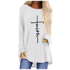 Large Size Faith Print Sweatshirt Hoodies for Comfort and Inspiration