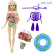 Swimming Rings Swimsuits Bikini Slipper Chair Barbie Doll Accessories Toy