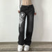 Women's Low Waist Denim Cargo Pants Streetwear Retro Jeans Trousers