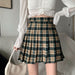Korean Style Plaid Pleated Skirt High Waist Thin A-line Short Skirts
