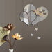 3D Acrylic Wall Stickers Hearts Fashion Decals Self-Adhesive Wall Decor Mirror Ornaments