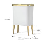 15L Kitchen Standing Trash Can Large-Capacity Bin Bathroom Toilet Wastebasket