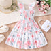Girls Flying Sleeve Dresses Kid's Cotton Ruffles Toddler Children Clothes