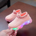 Kids Sneakers Children Girls Boys Letter Mesh Led Luminous Sport Shoes