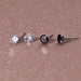 Sterling Silver Round Zircon Stud Earrings Women Classic Minimalist Fine Jewelry