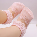 Cute Lace Flower Mesh Baby Socks Cotton Girls Boys See Through Socks